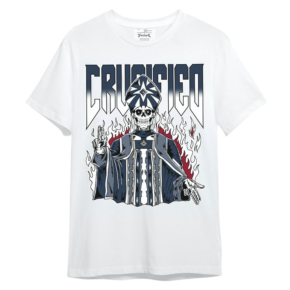 Shirt To Match White Midnight Navy 6s - Crucified Skeleton Unisex Shirt