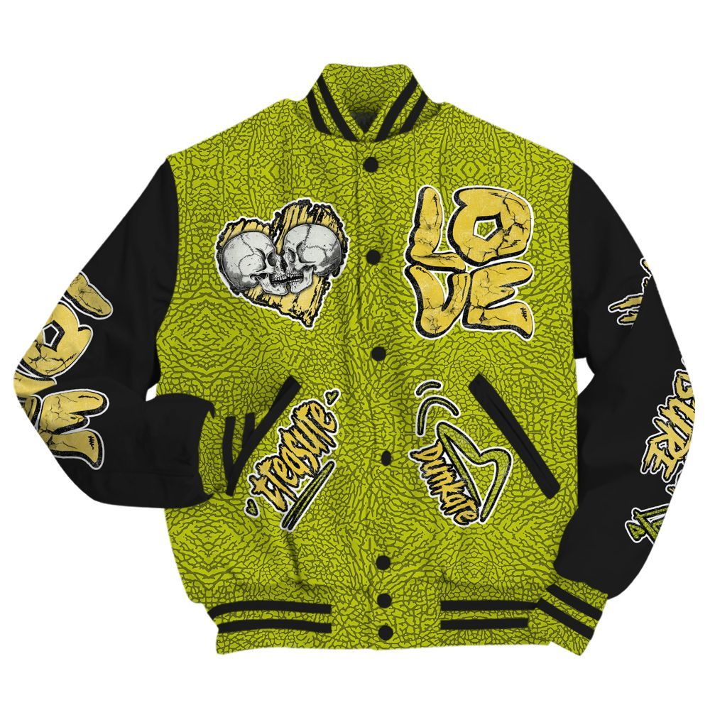 Varsity Jacket To Match Dunk Low QS Halloween Skull - Skull Bear All Over Print