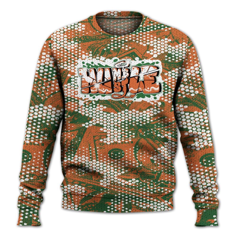 Knitted Sweater To Match Low Miami 5s - Humbled Hustles Graphic Banknotes