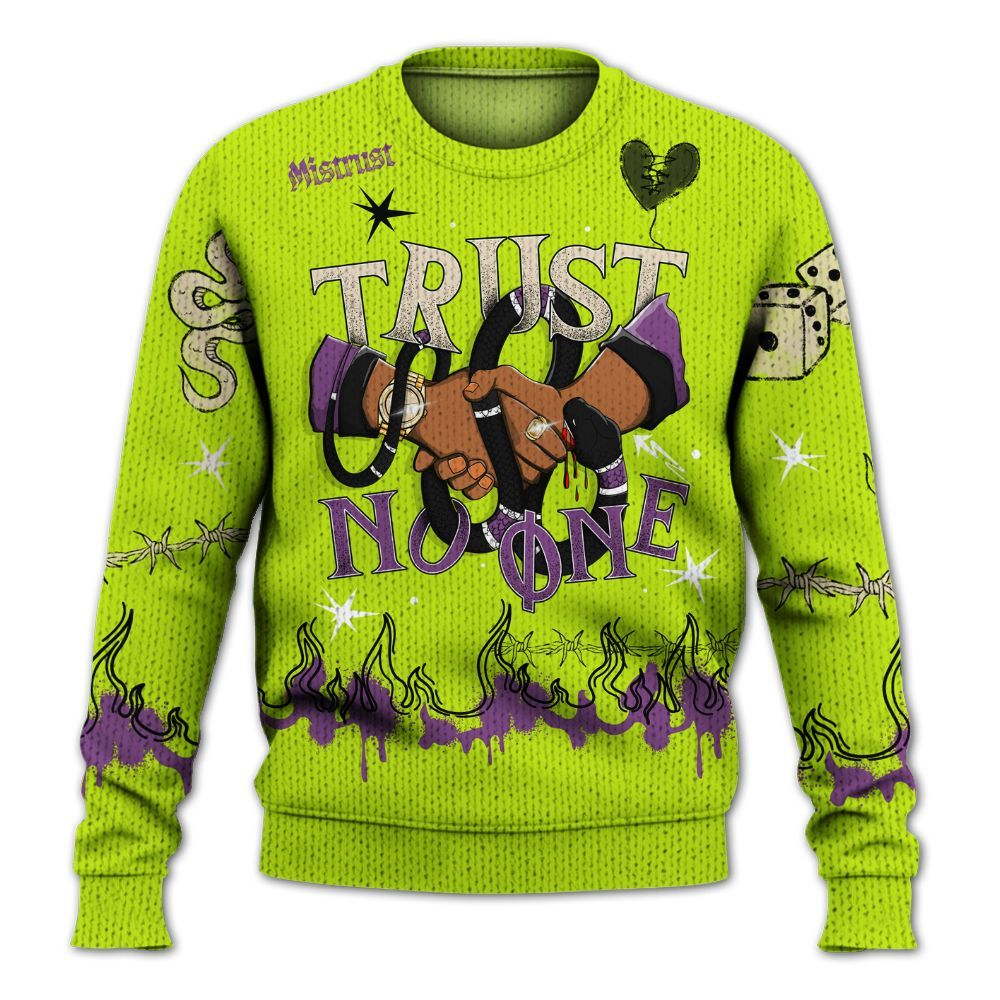 Sweater To Match GS Black Barely Volt 11s - Trust No One Snake-Bite Doodle Crayon Graphic