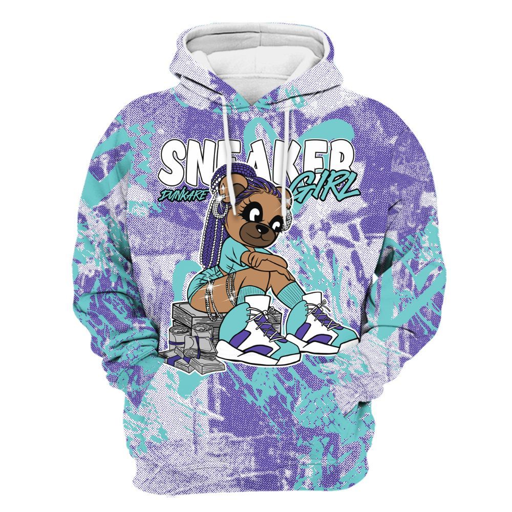 Hoodie To Match Low Hornets 1s - Sneaker Girl Bear Heart Grunge All Over Print