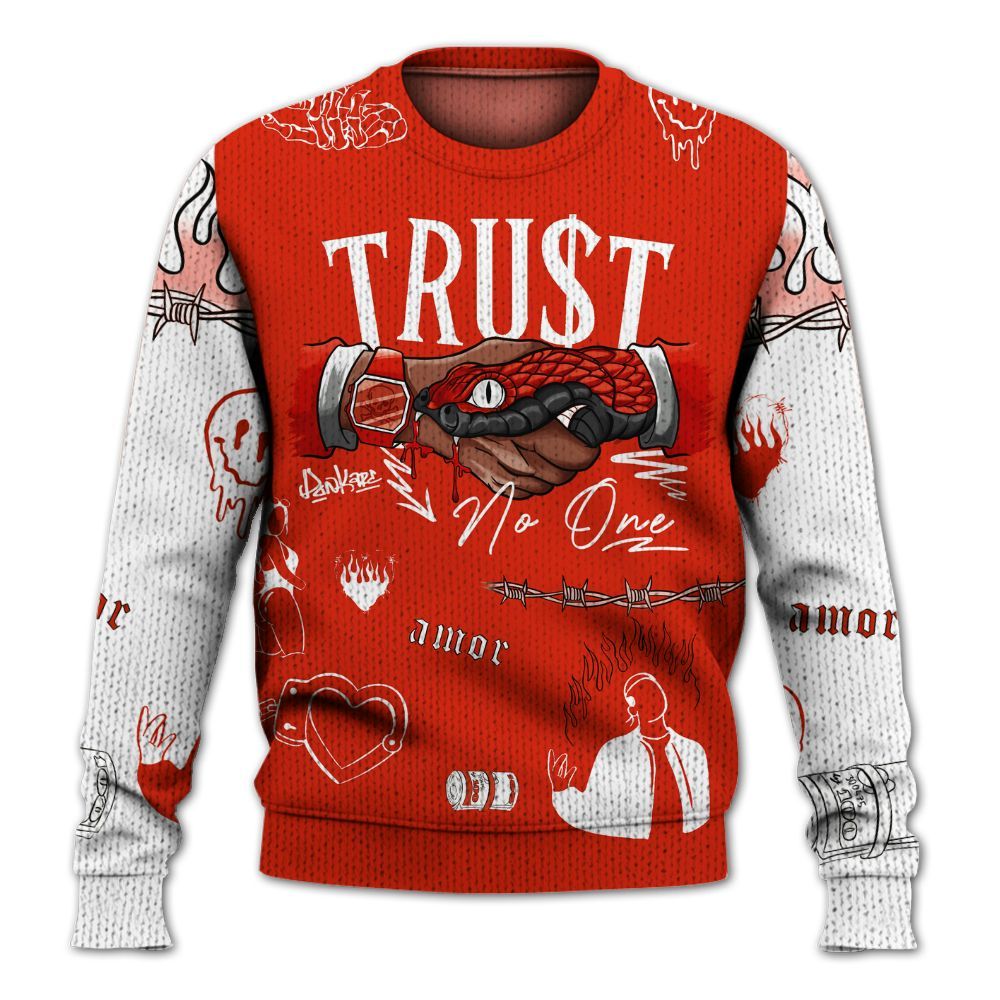 Knitted Sweater To Match Retro Cherry 11s - Snake Trust No One