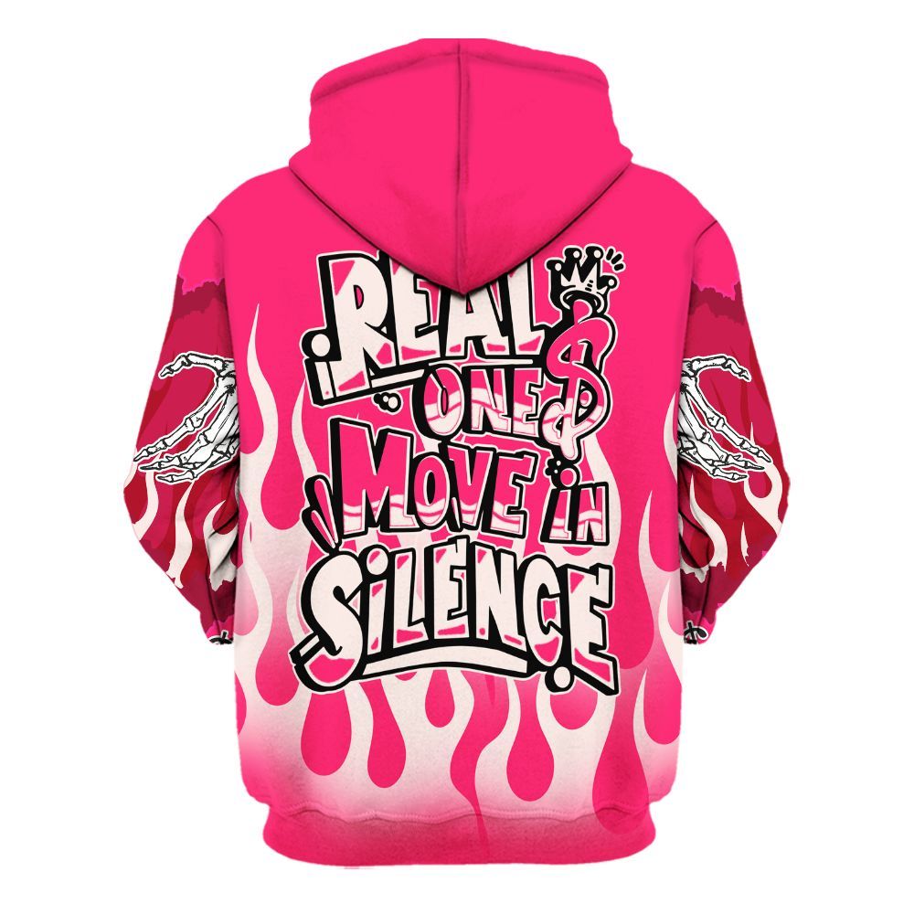 Hoodie To Match A'One Pink Aura - Ones Move In Silence Graphic Trapped All Over Print
