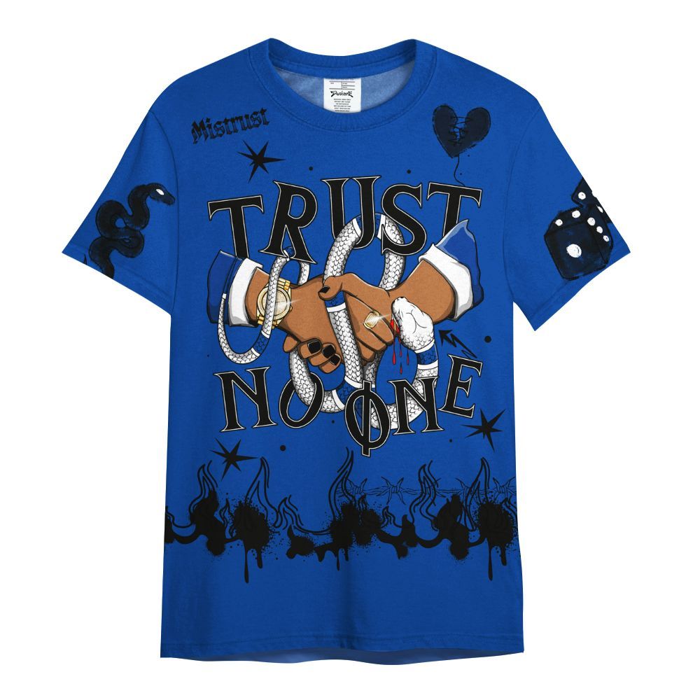 Shirt To Match Hyper Royal 12s - Trust No One Snake-Bite Doodle Crayon All Over Print