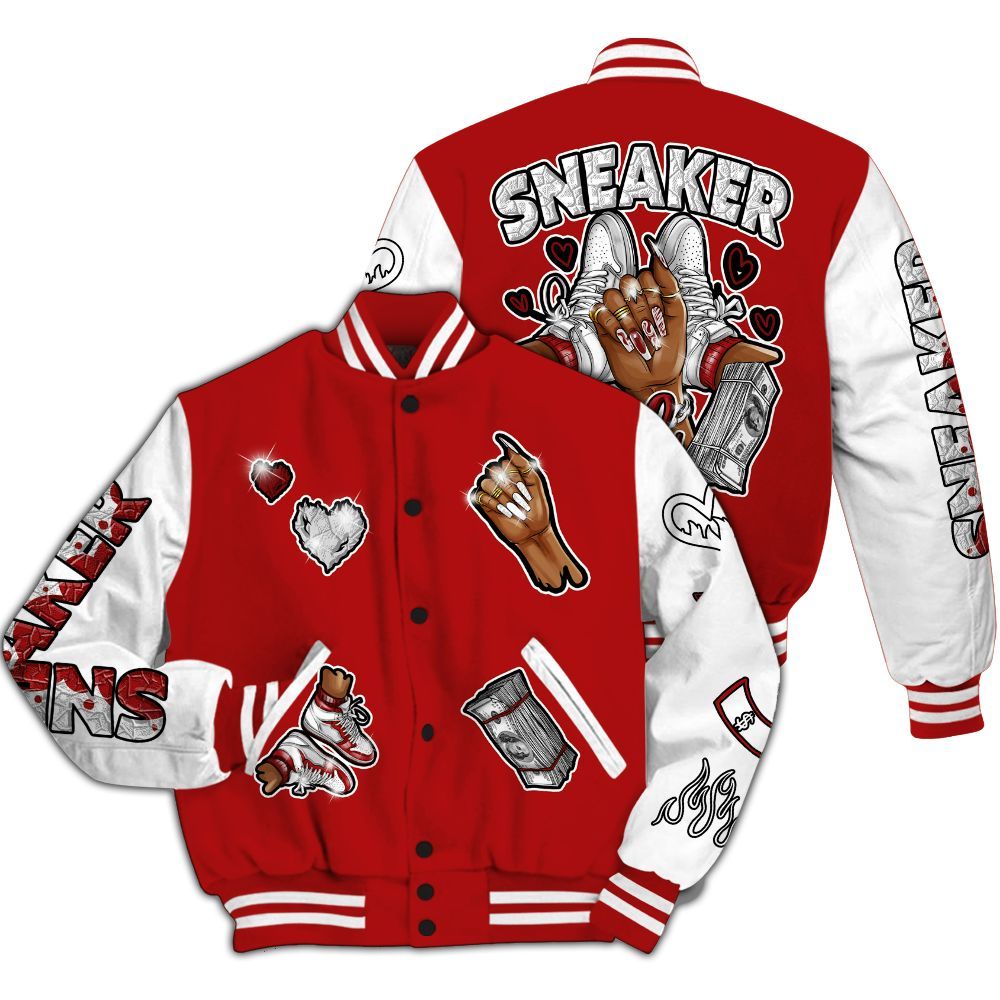 Varsity Jacket To Match Red Taxi 12s - Sneakerz Girlz All Over Print