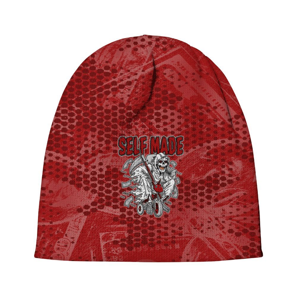Beanie Hat To Match Red Taxi 12s - Self Make Skeleton Banknotes Art Graphic