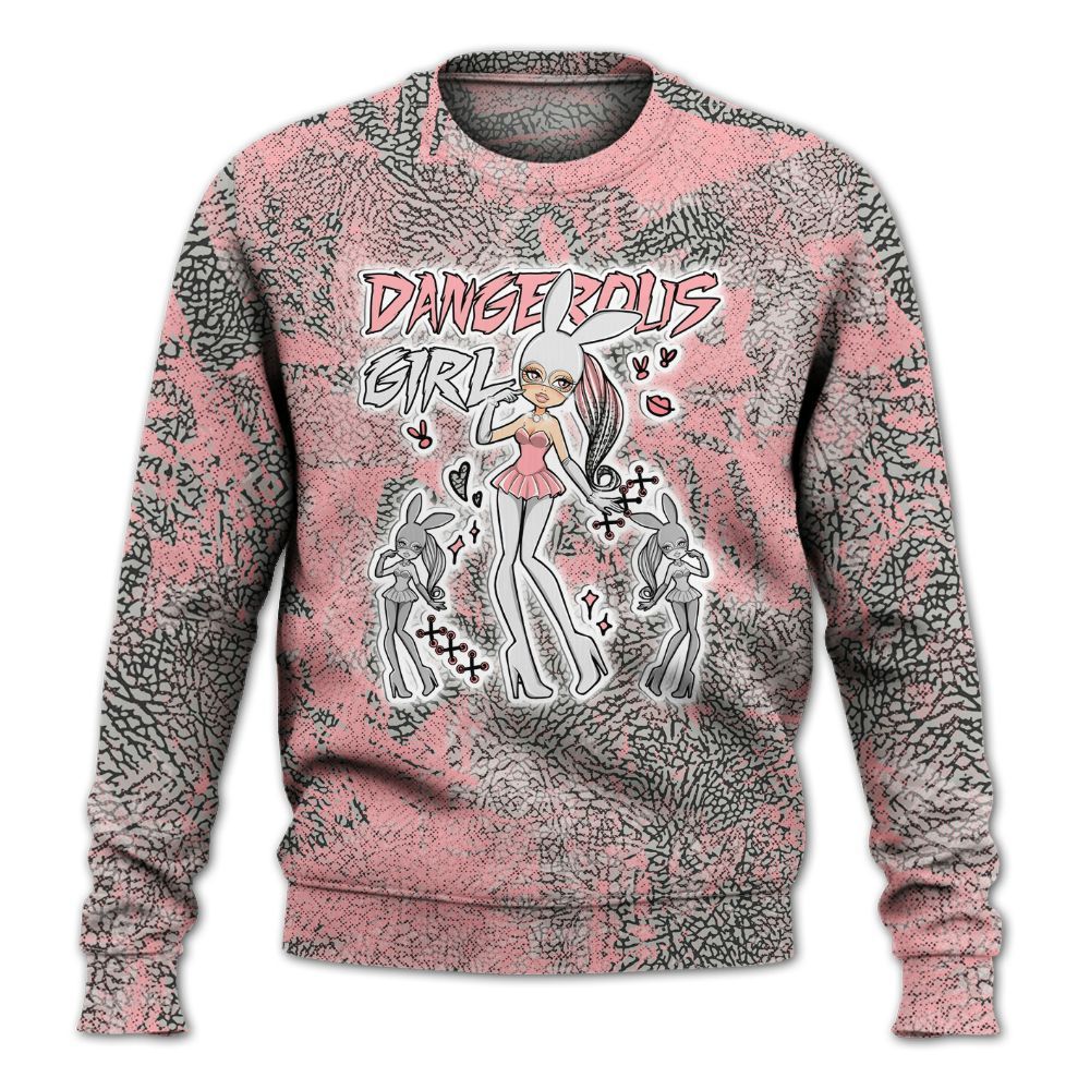 Sweatshirt To Match Retro Wings 3s - Dangerous.Girl Heart Grunge All Over Print