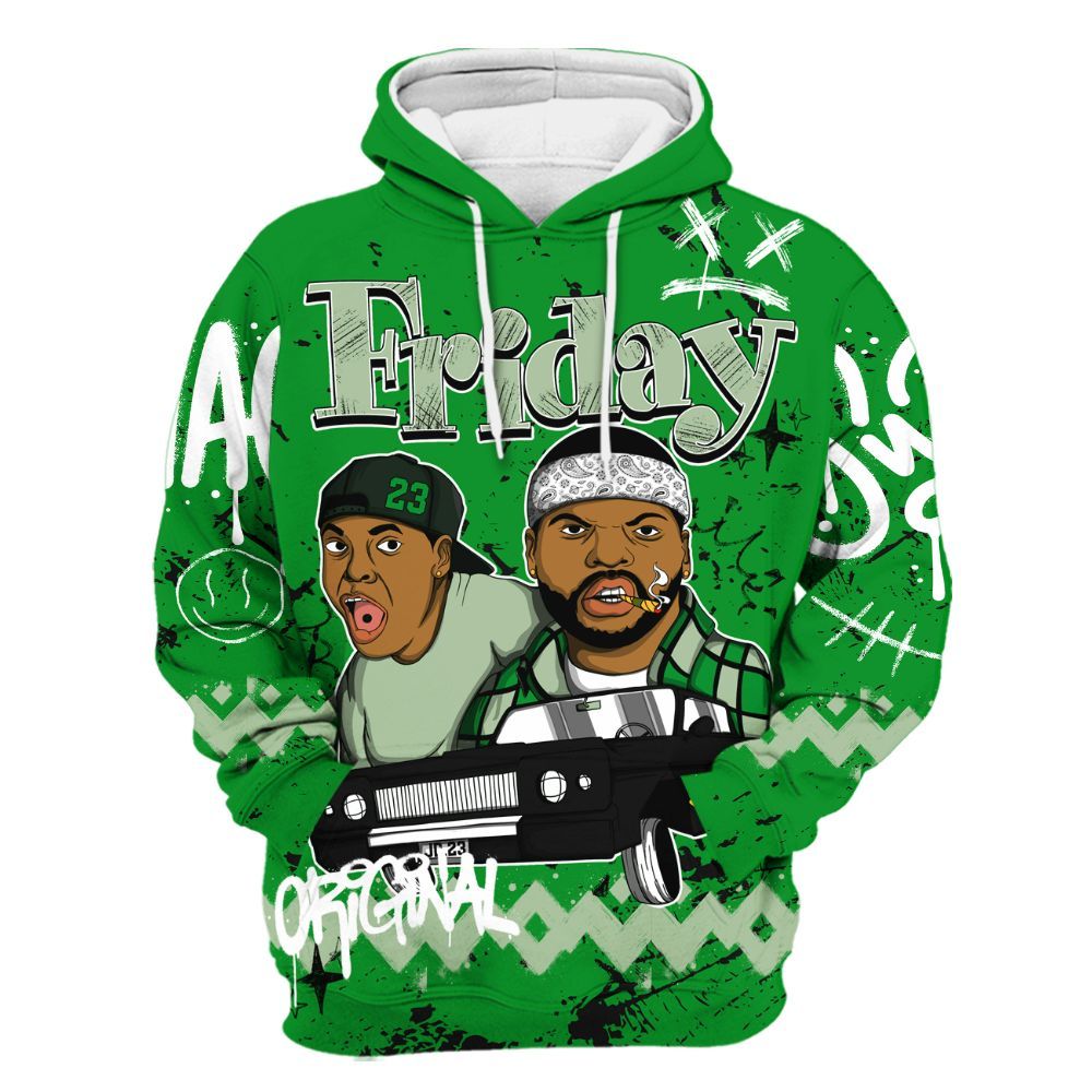 Hoodie To Match Green Spark CJ1 T-Rex - Friday Sneaker Crayon All Over Print