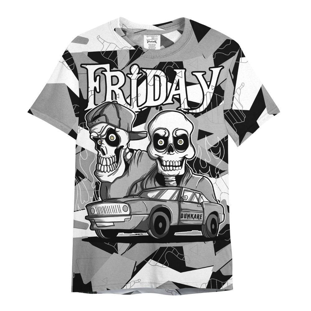Shirt To Match Black Wolf Grey 12s - Friday Funny Retro All Over Print