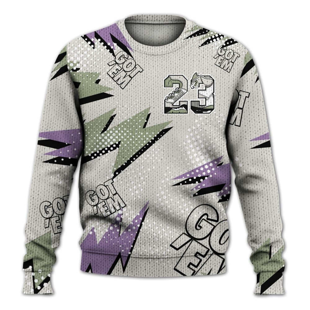 Knitted Sweater To Match Dunk Low Floral Swoosh 2025 - Custom Name Number 23 5s