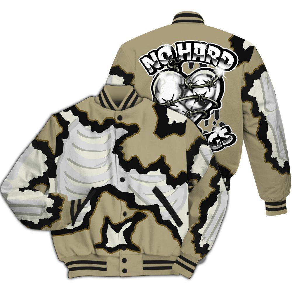 Varsity Jacket To Match Low OG Medium Olive 1s - Hard Feeling Graphic Heart Break All Over Print