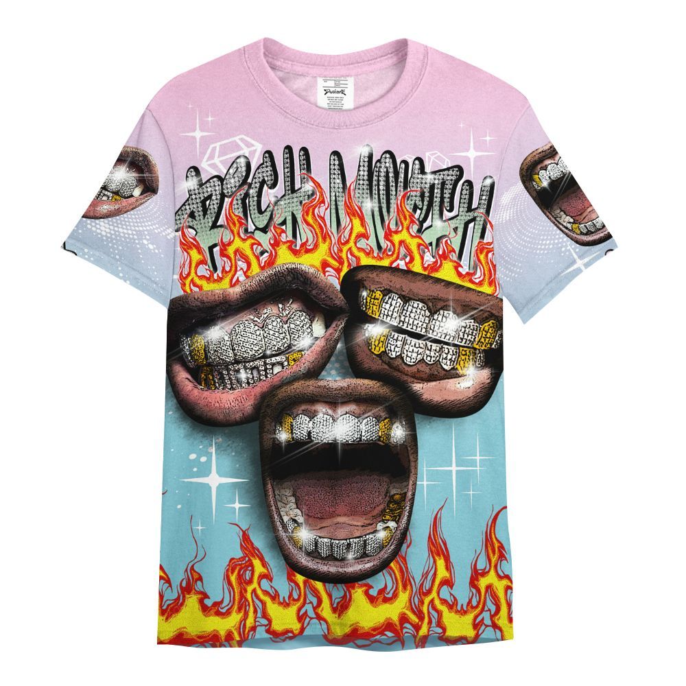 Shirt To Match SB Dunk Low Visty - Rich Mouth Fire Rap Retro 90s All Over Print