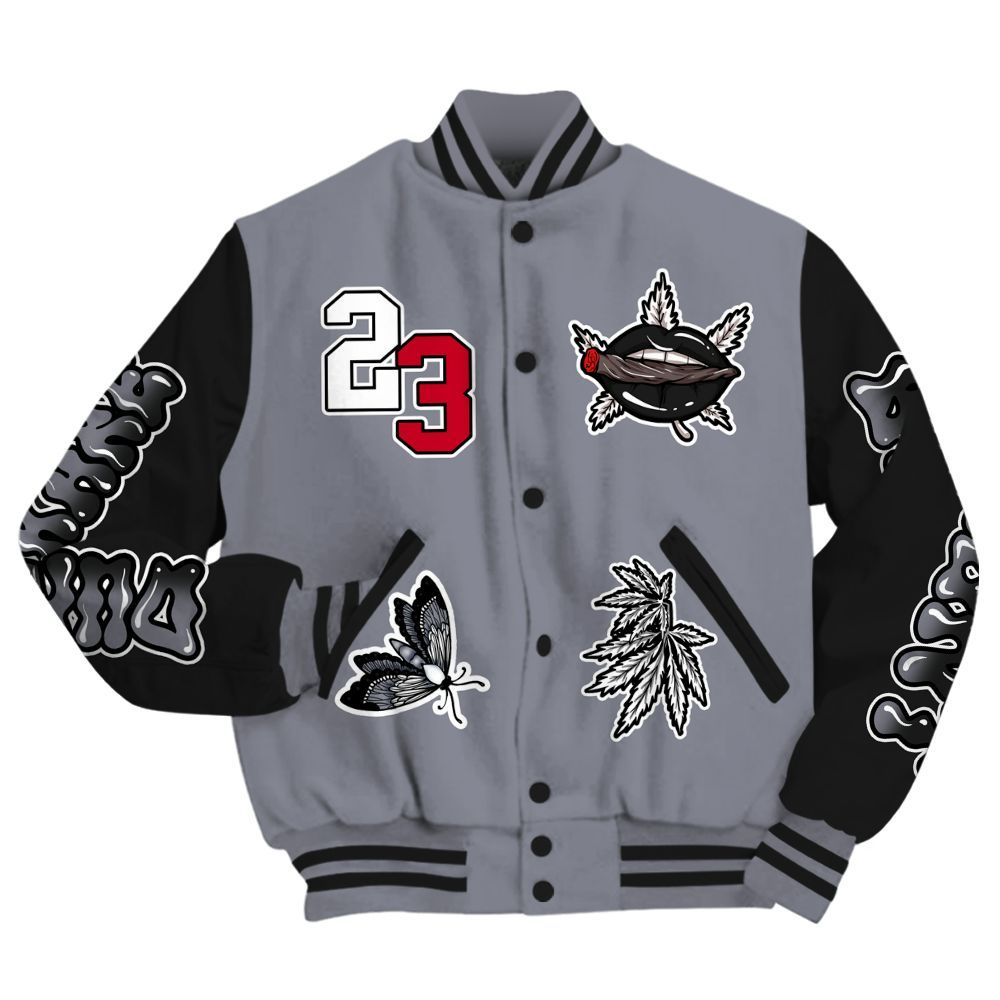 Varsity Jacket To Match Retro Black Flint 13s - Bluntz Unique All Over Print
