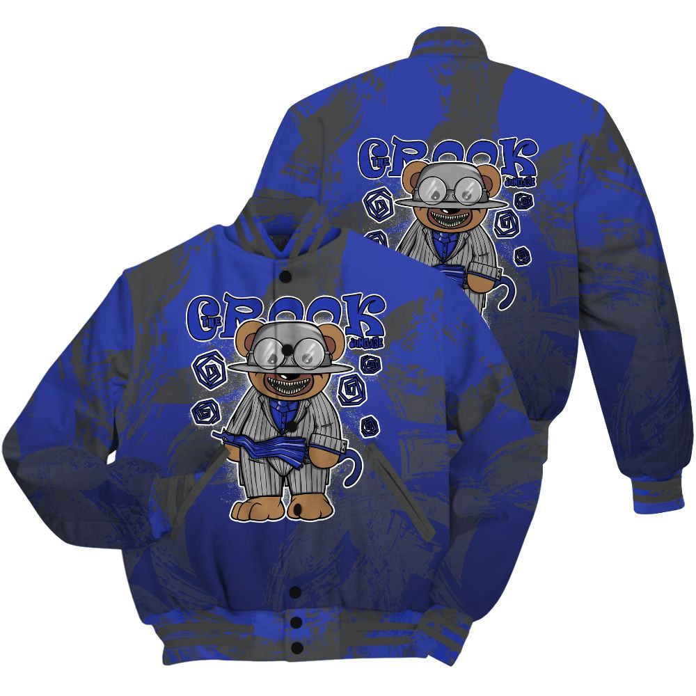 Varsity Jacket To Match Air Max Plus Black Racer Blue Shirt - Swindler Bear Circle Slpash All Over Print