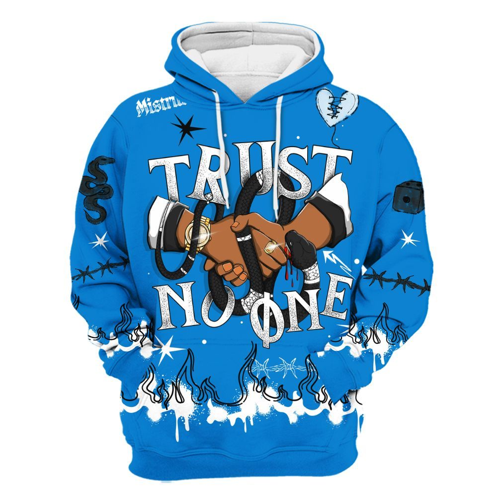 Hoodie To Match High OG FragmentxULA White Black 1s - Trust No One Snake-Bite Doodle Crayon All Over Print