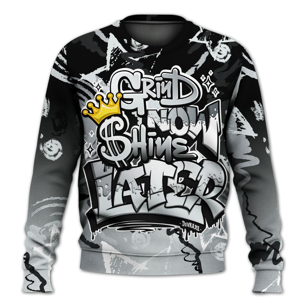 Sweatshirt To Match Cap And Gown 6s - Grind Shine Later Drip All Over Print