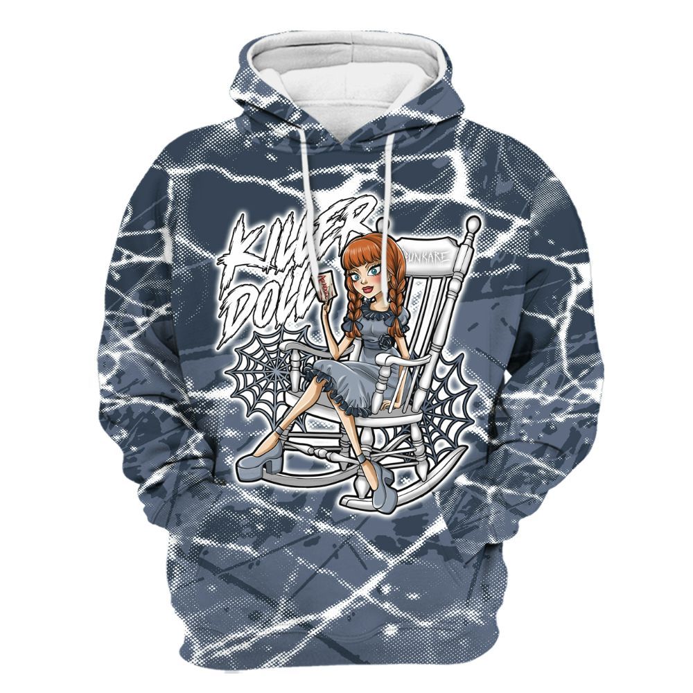 Hoodie To Match Low Diffused Blue 11s - Killer Doll-A Halloween Profound All Over Print