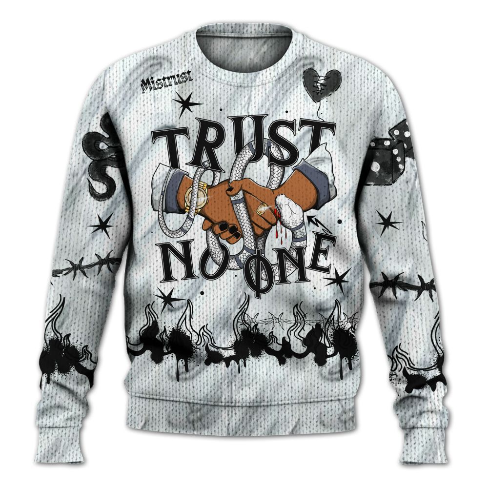 Knitted Sweater To Match Air Foamposite Jin Kazama - Trust No One Snake-Bite Doodle Crayon