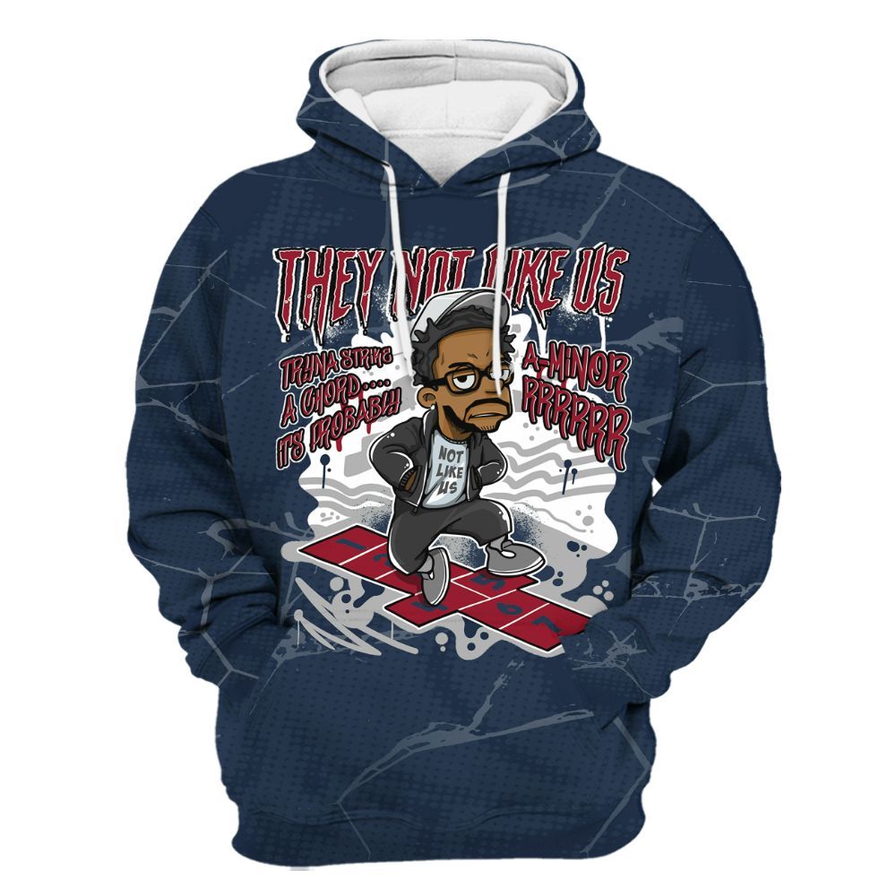 Hoodie To Match White Midnight Navy 6s - Hopscotch Dislike Us Graphic Crack All Over Print