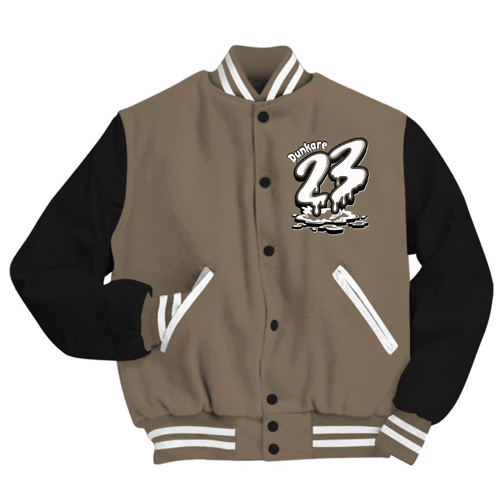 Varsity Jacket To Match Low OG Dark Mocha 1s - Custom Name 23 Drip All Over Print