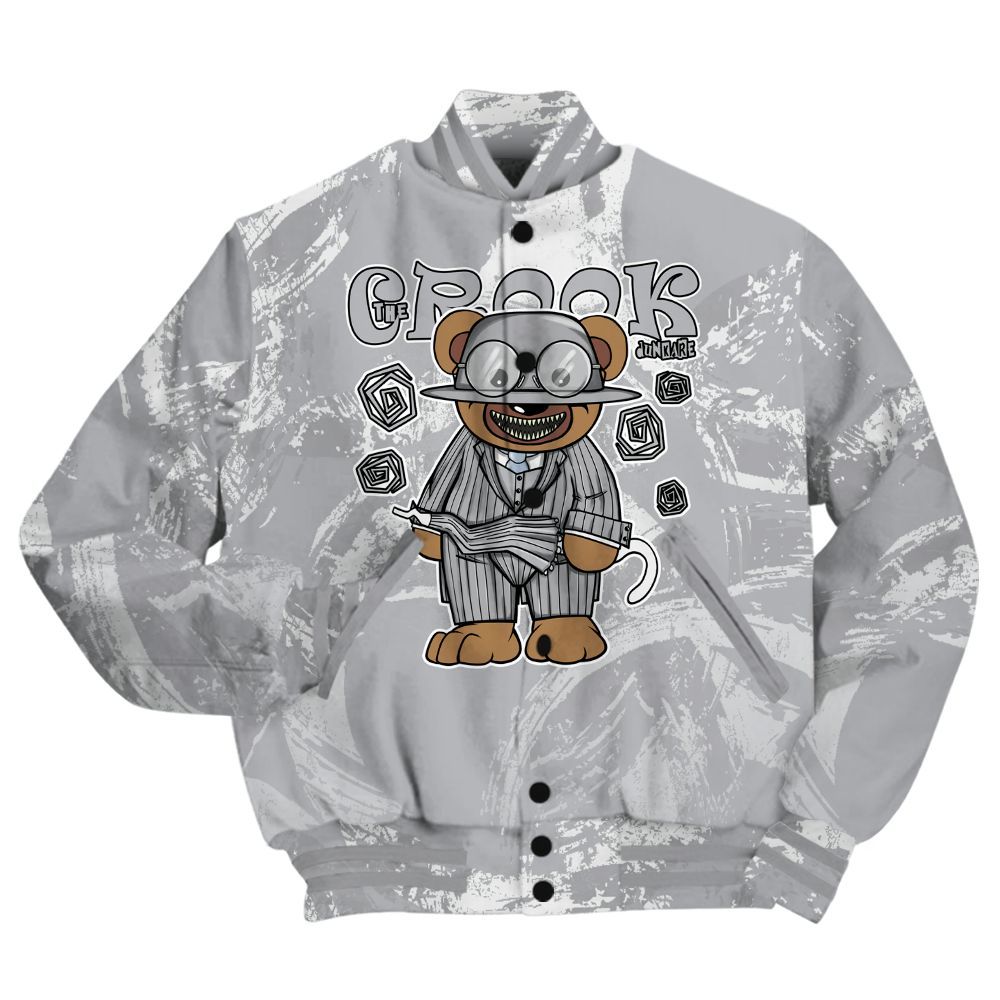 Varsity Jacket To Match Low OG Wolf Grey 1s Shirt - Swindler Bear Circle Slpash All Over Print