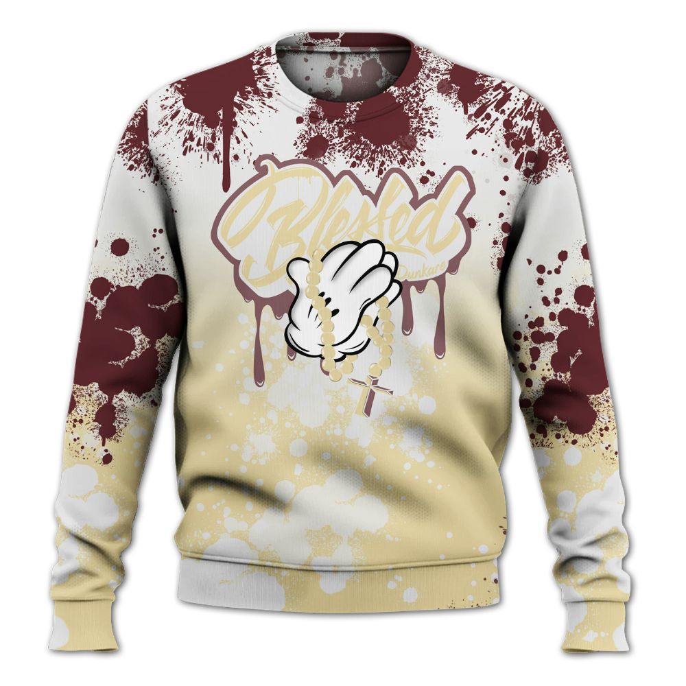 Sweatshirt To Match Women Phantom 12s - God Blessed Ink Drip All Over Print