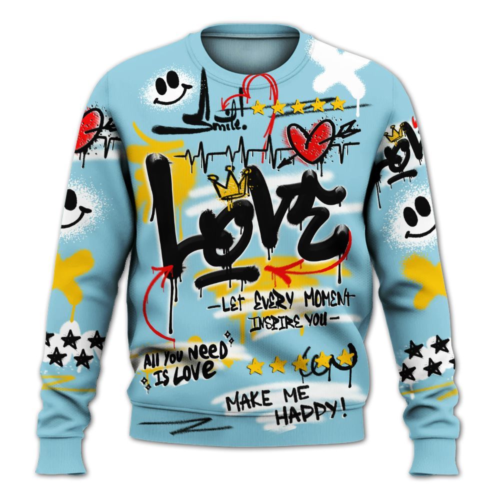 Sweatshirt To Match Dunk High Homer Simpson - Happy Love Beats Graffiti Streetwear All Over Print