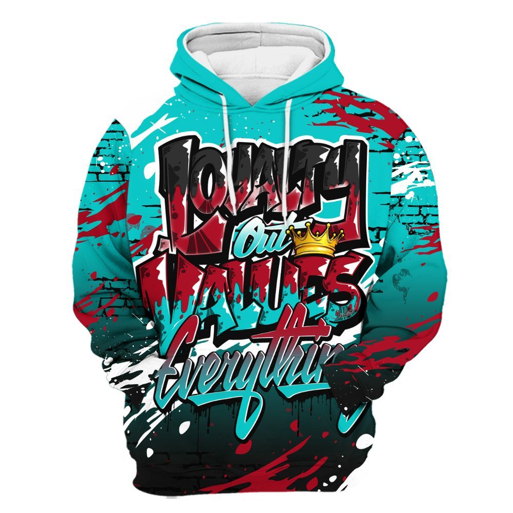 Hoodie To Match Air Griffey Max 1 Freshwater - Values Of Loyalty Drip All Over Print