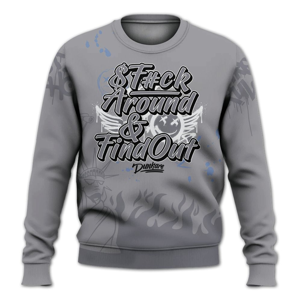 Sweatshirt To Match Low Cement Grey 11s - Graphic Fck Around Find Out All Over Print