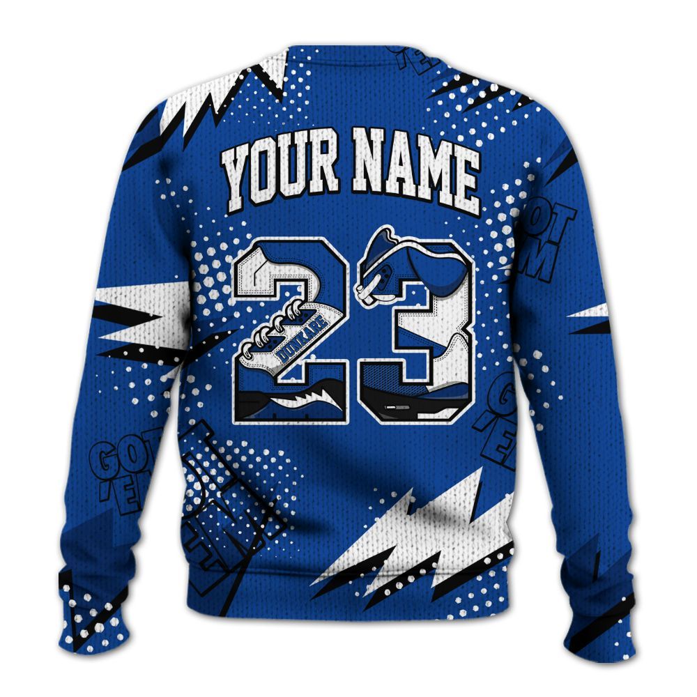 Knitted Sweater To Match Low Game Royal 1s - Custom Name Number 23 5s