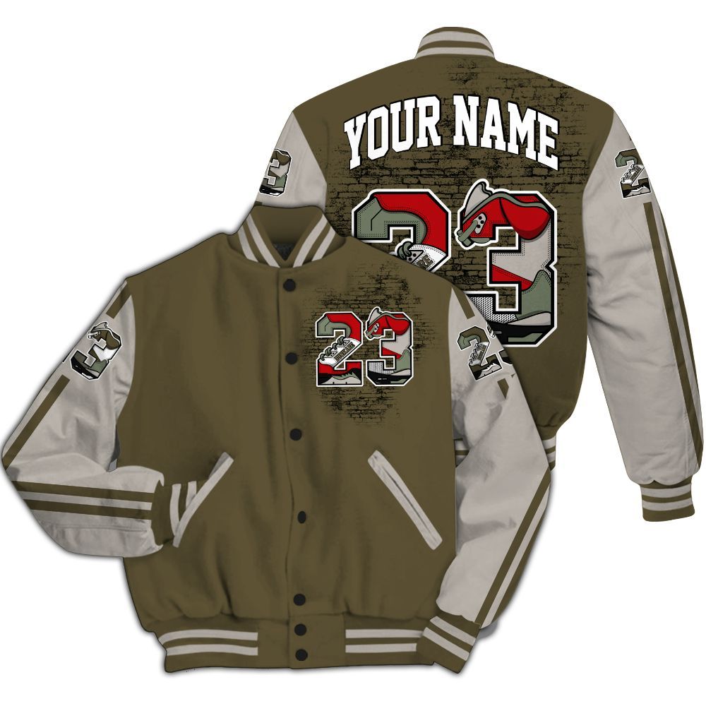 Varsity Jacket To Match Dunk Low Year Of The Snake - Custom Name Number 23 5s All Over Print