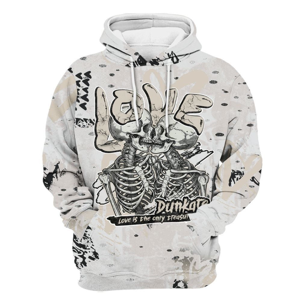 Hoodie To Match Retro Reverse Metallic 5s - Skull Love All Over Print