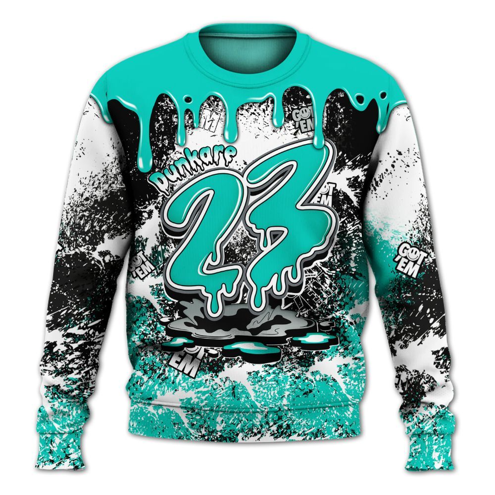 Sweatshirt To Match Air Max 95 Dark Tiffany - Dripping 23 Drip All Over Print