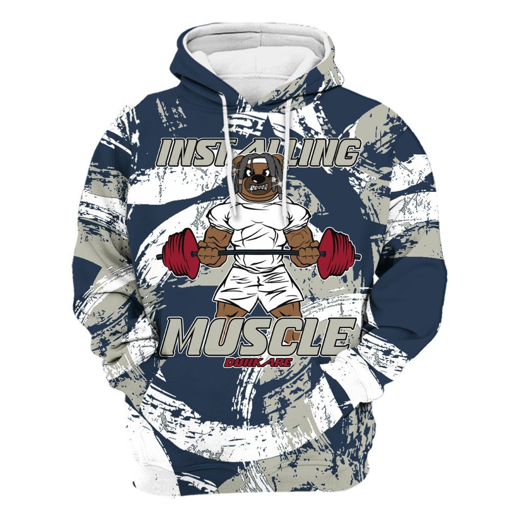Hoodie To Match Navy Blue 2024 6s - Installing Muscle Bear Circle Slpash All Over Print