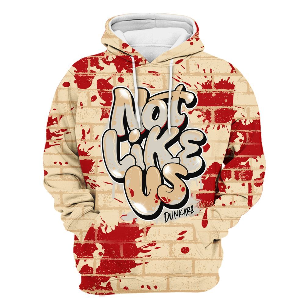 Hoodie To Match Dunk Low Strawberry Waffle - None Like Us Graphic Brick Art All Over Print