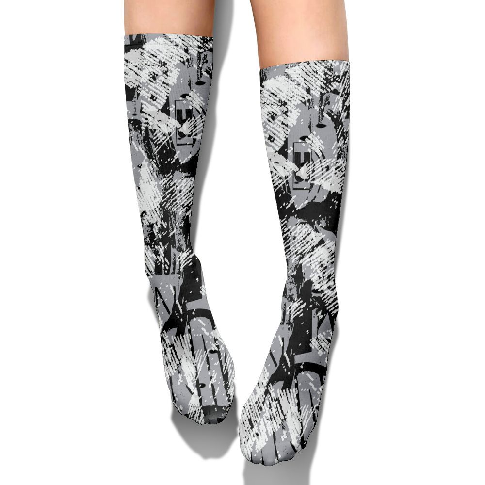 Sock To Match White Cement 4s, Grunge Pattern Graphic