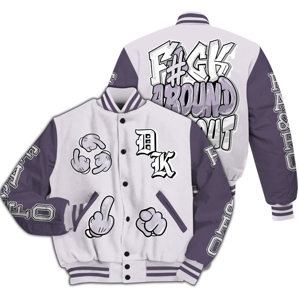 Varsity Jacket To Match Book 1 Lilac Bloom - F Around Find Out Graphic All Over Print