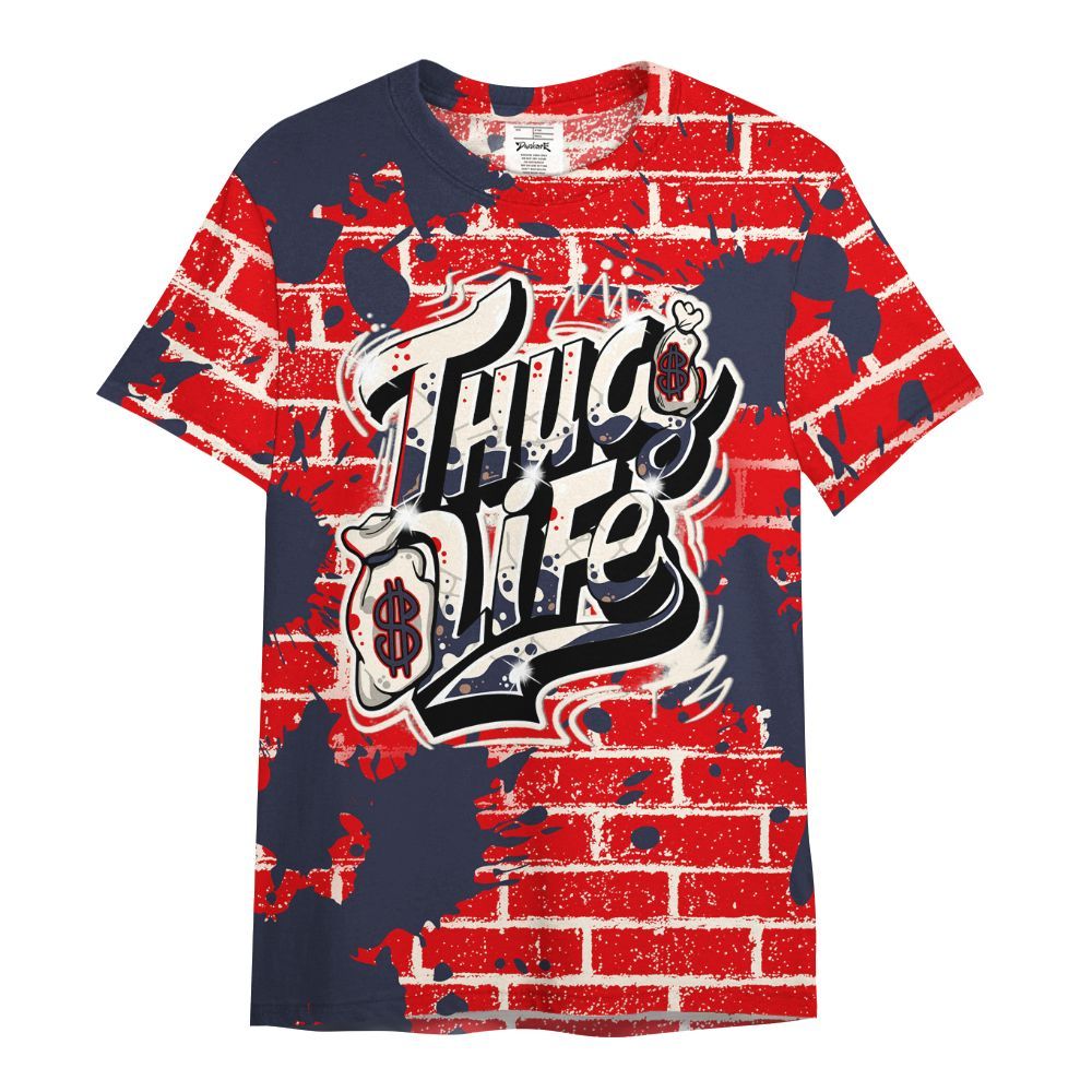 Shirt To Match Low OG Howard University 1s - Free Thug Living Graphic Brick Art All Over Print