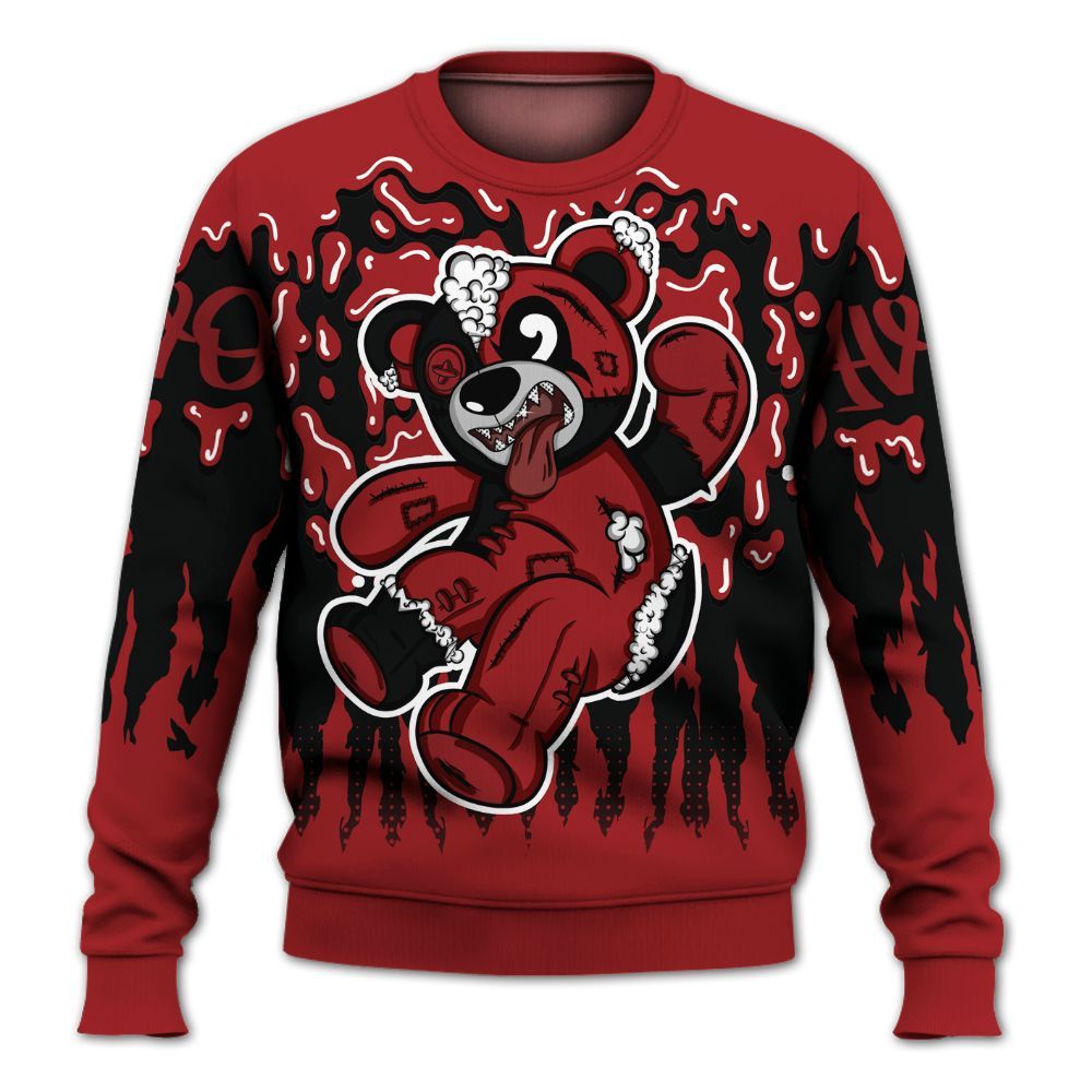 Sweatshirt To Match Alternate Flu Game 12s Shirt - Havok Bear Dripping All Over Print