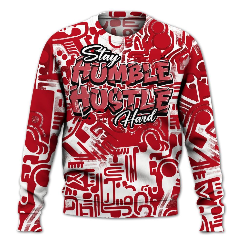 Sweatshirt To Match Bred Velvet 11s - Humble Hustle Doodle Retro All Over Print