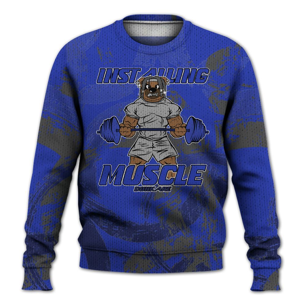 Knitted Sweater To Match Air Max Plus Black Racer Blue - Installing Muscle Bear Circle Slpash