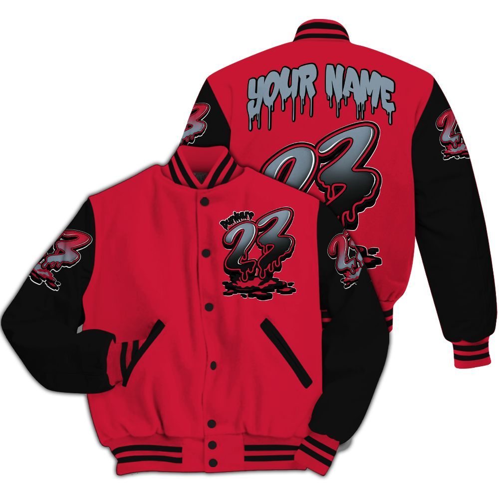 Varsity Jacket To Match Retro Infrared Salesman 6s - Custom Name 23 Drip All Over Print