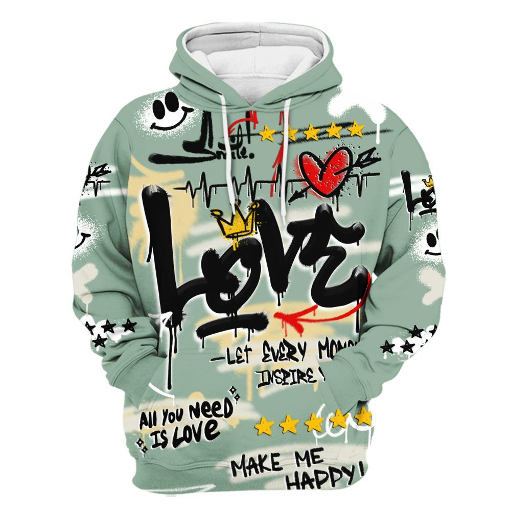 Hoodie To Match Joins Year Of The Snake 5s - Happy Love Beats Graffiti Streetwear All Over Print