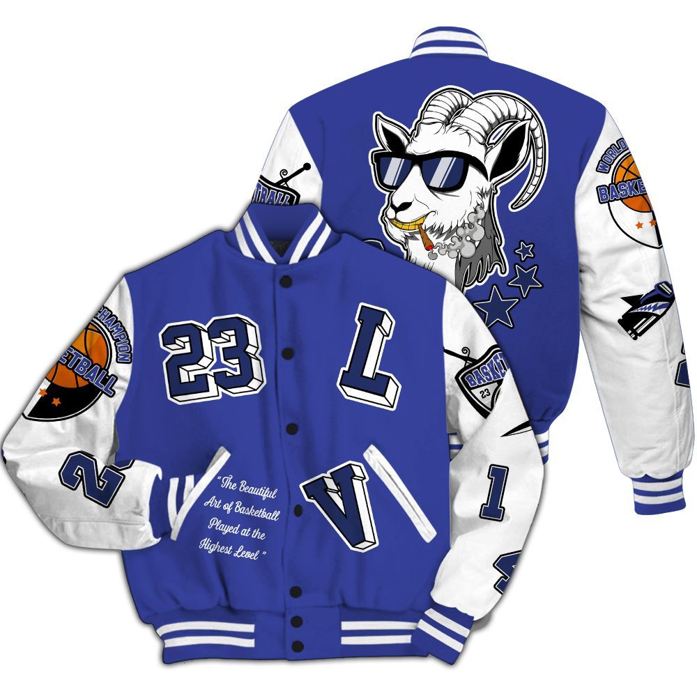 Varsity Jacket To Match Shox TL Royal - The GOAT Got Em Streetwear All Over Print