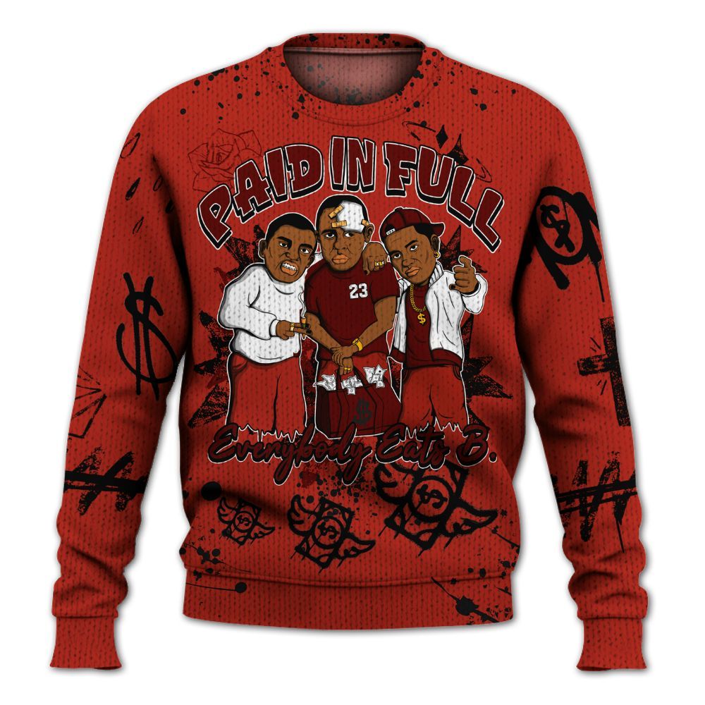 Knitted Sweater To Match SP Firewood Orange 4s - Everybody Paid In Full Crayon