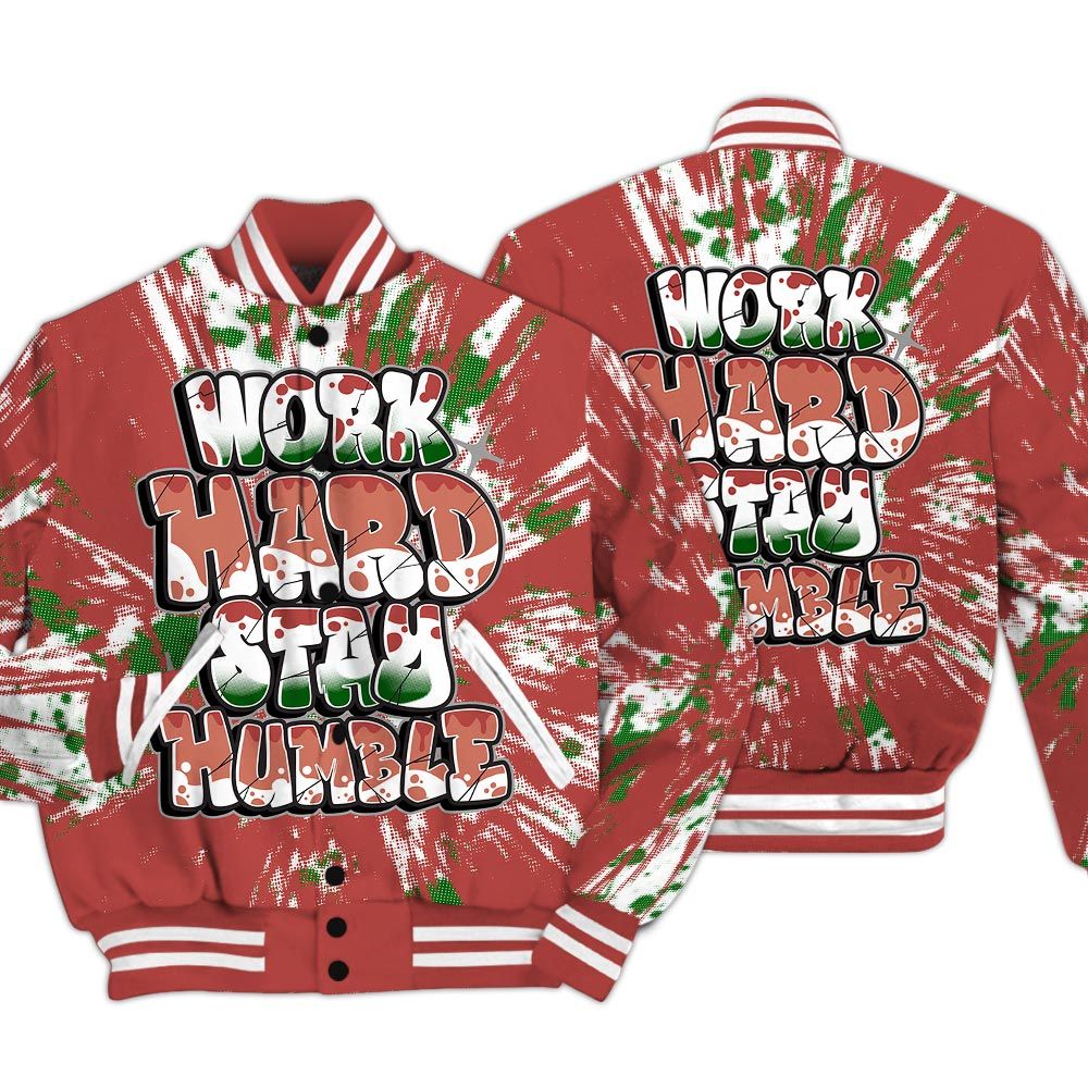 Varsity Jacket To Match Dune Red 13s - Working Hard And Humble Luxury Varsity Jacket Unisex