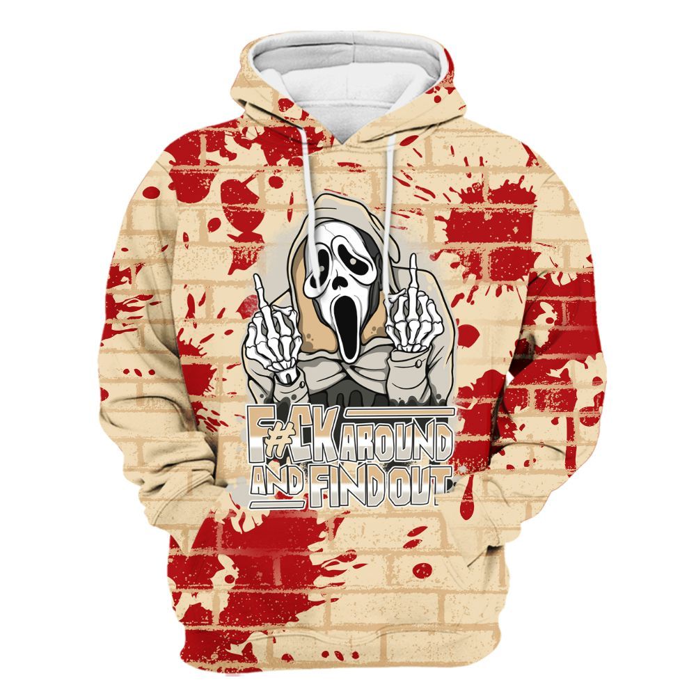 Hoodie To Match Dunk Low Strawberry Waffle - F#CK And Find Out Graphic Halloween All Over Print