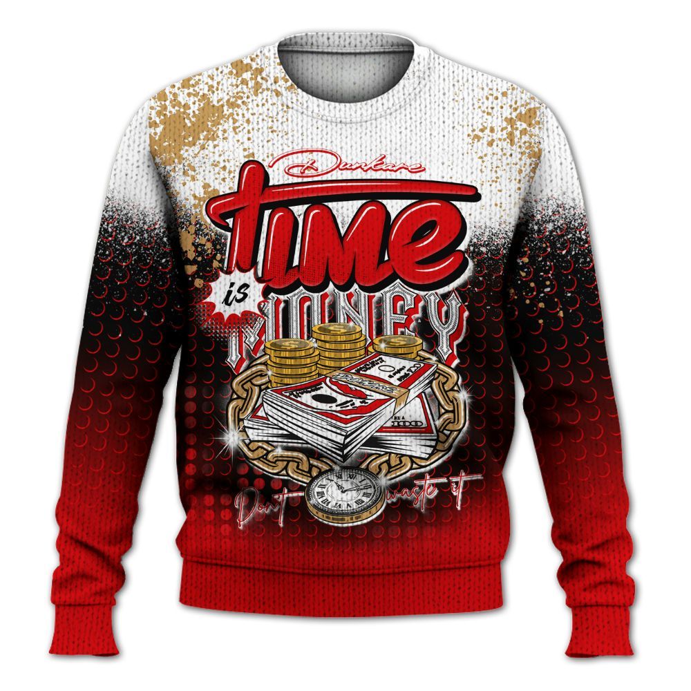 Knitted Sweater To Match Kobe 5 Red Year Of The Mamba - Halftone Time Is Money