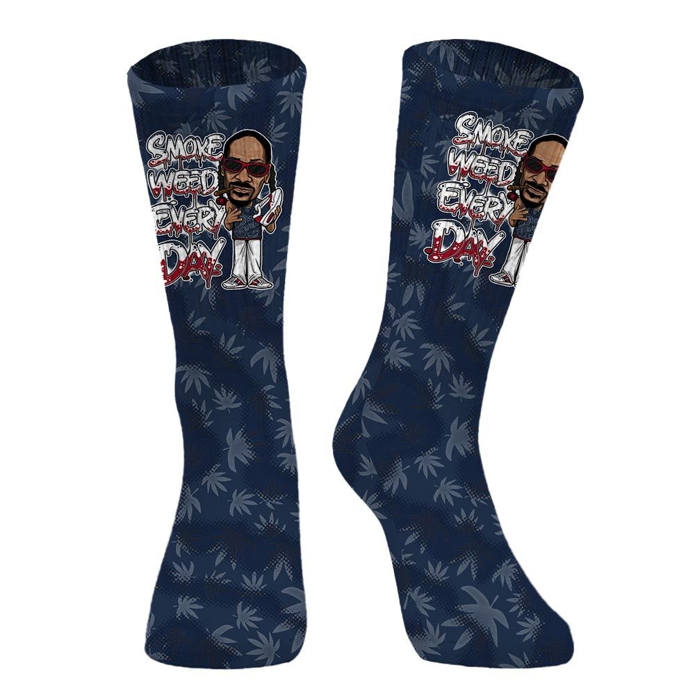 Sock To Match White Midnight Navy 6s - Smoking Every Day Graphic Weeding Art