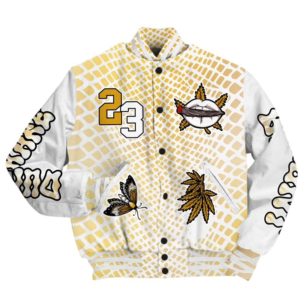 Varsity Jacket To Match Low Yellow Python 11s - Bluntz Unique All Over Print